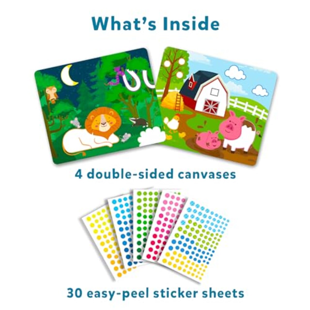 Dot It Animals, No Mess Sticker Art for Kids, Craft Kits, DIY Activity, Gifts for Boys & Girls Ages 3, 4, 5, 6, 7, Travel Toys for Toddlers